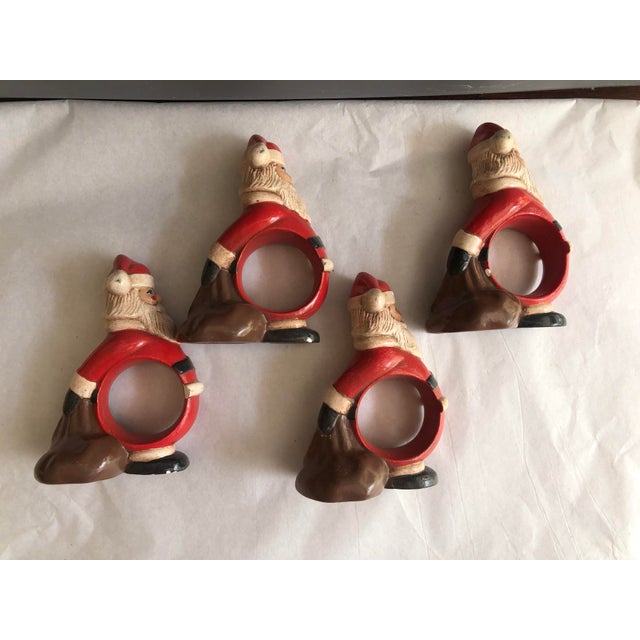 Traditional Christmas Santa Napkin Rings For Sale - Image 3 of 9
