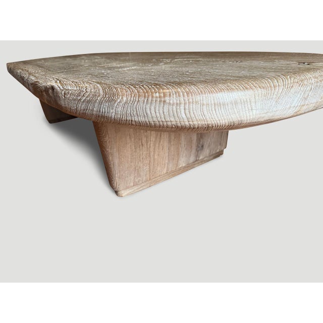 Andrianna Shamaris Mid Century Couture Teak Wood Oval Coffee Table For Sale - Image 13 of 18