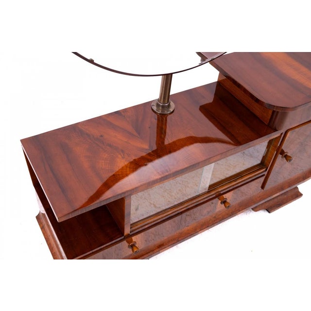 Brown Art Deco Dressing Table, Poland, 1930s For Sale - Image 8 of 9