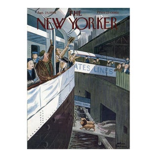 1958 Vintage New Yorker Magazine Cover by Peter Arno, January 25, Noahs Ark For Sale