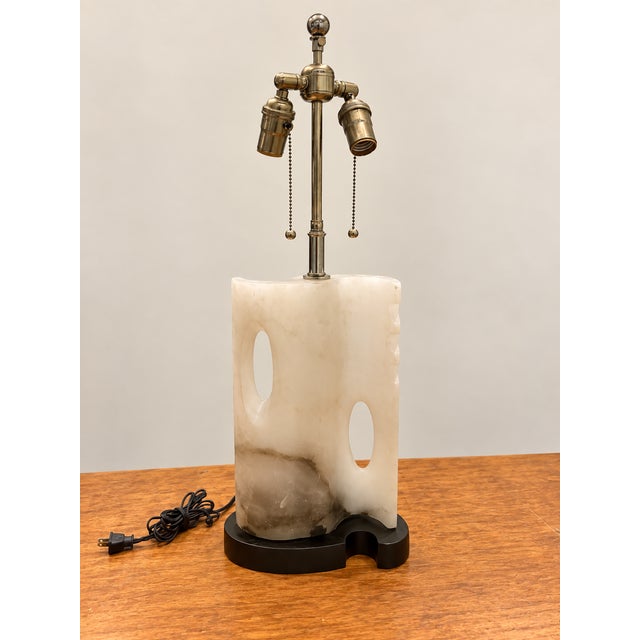 1960s 1960s Sculptural Alabaster Table Lamp For Sale - Image 5 of 9