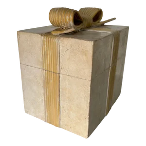 1980's Vintage Tessellated Stone & Rattan Decorative Box