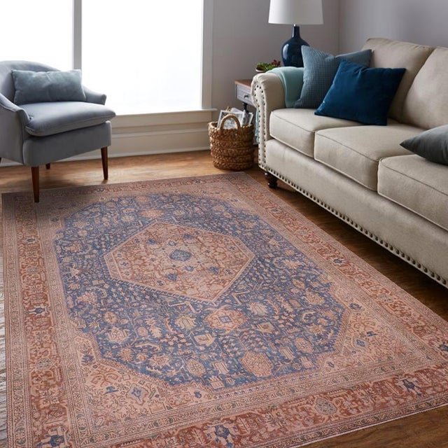 Enhance your living space with this stunning vintage Persian hand-knotted wool rug, a true showstopper that effortlessly...