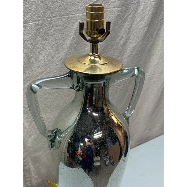 Vintage Early 20th Century Mercury Glass Lamp For Sale - Image 4 of 10
