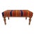 Kilim Upholstered Walnut Vanity Bench For Sale