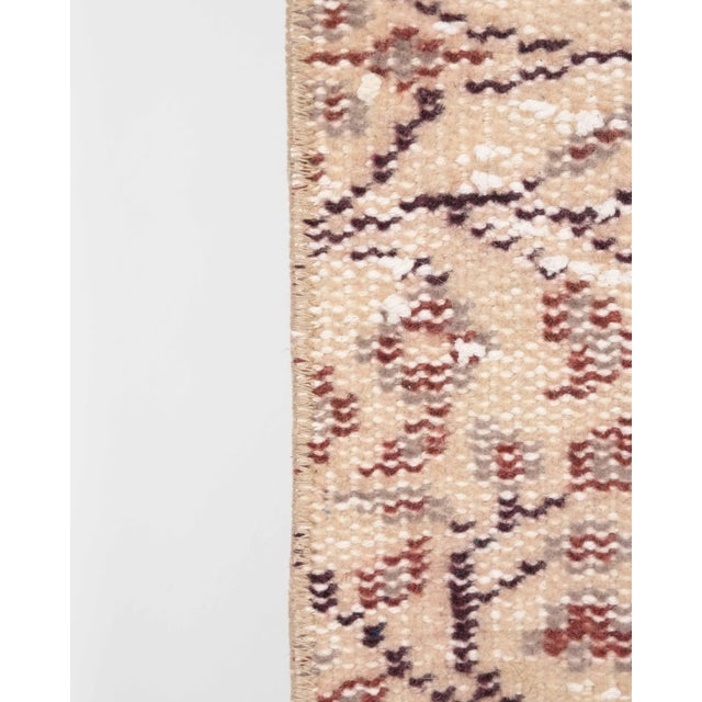 Turkish 1970s Vintage Turkish Handmade Wool Cotton Brown Runner Rug For Sale - Image 3 of 11