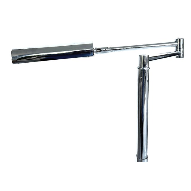 1960s Koch & Lowy Adjustable Swing Arm Chrome Floor Lamp Omi, 1960s For Sale - Image 5 of 12