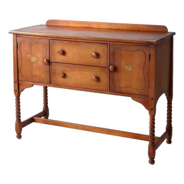 Vintage Phoenix Chair Co Floral Buffet Cabinet For Sale