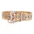 1940s Portuguese Retro Buckle Bracelet Sapphire 19k Rose Gold 7" Fine Jewelry For Sale