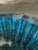 Blenko Wayne Husted Ribbed Glass Ashtray 6112 S Persian Turquoise Blue 10 1/2" For Sale In New York - Image 6 of 7