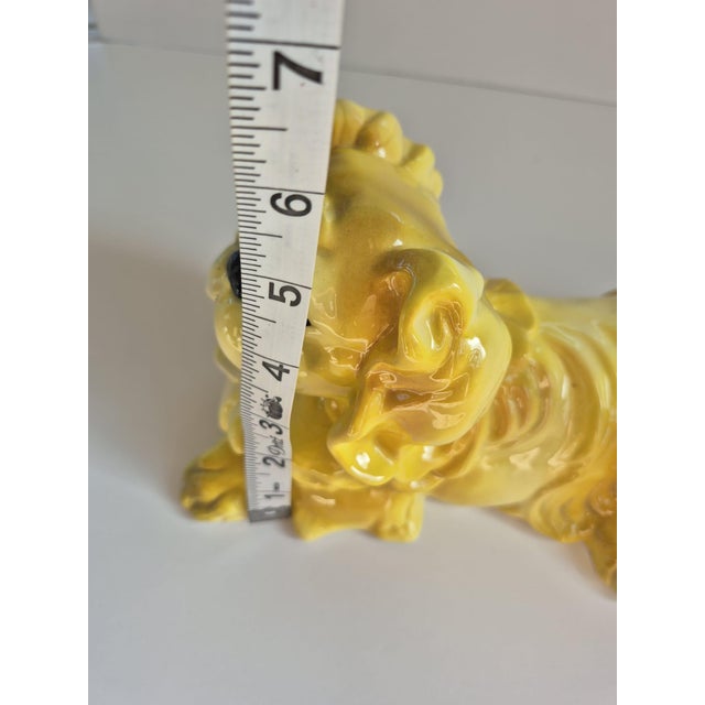 Yellow Vintage Yellow Porcelain Pekinese Dog Figurine Astoria Moldings Inc Made in Germany C. 1960's For Sale - Image 8 of 10
