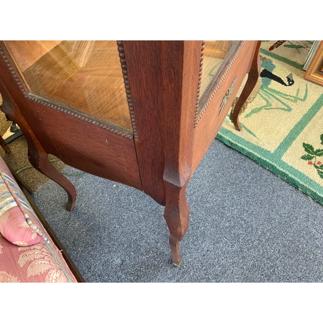20th Century Oak Victorian Glass Display Cabinet For Sale - Image 10 of 13