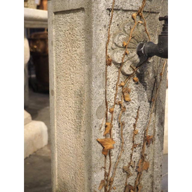 Stone Gray Vintage French Cement Fountain Pillar From Provence For Sale - Image 8 of 18