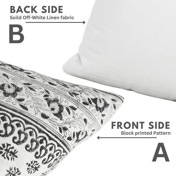 Fabdivine Premium Linen Cushion Cover 16x16 Inch Vibrant Floral Patterns- Flower Buta For Sale - Image 4 of 5