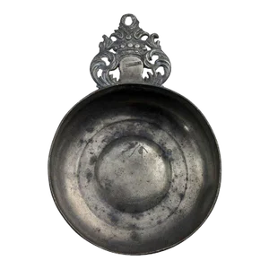 19th Century American Danforth & Boardman Pewter Coronet Ear Porringer