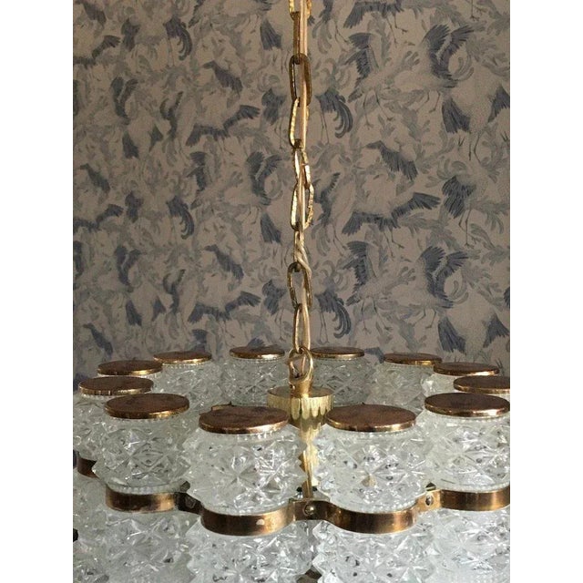 1960s Tubular Crystal & Brass Pendant from Tyringe, 1960s For Sale - Image 5 of 8