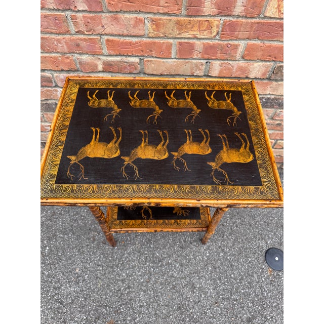 Wood 19th Century English Bamboo Side Table For Sale - Image 7 of 11