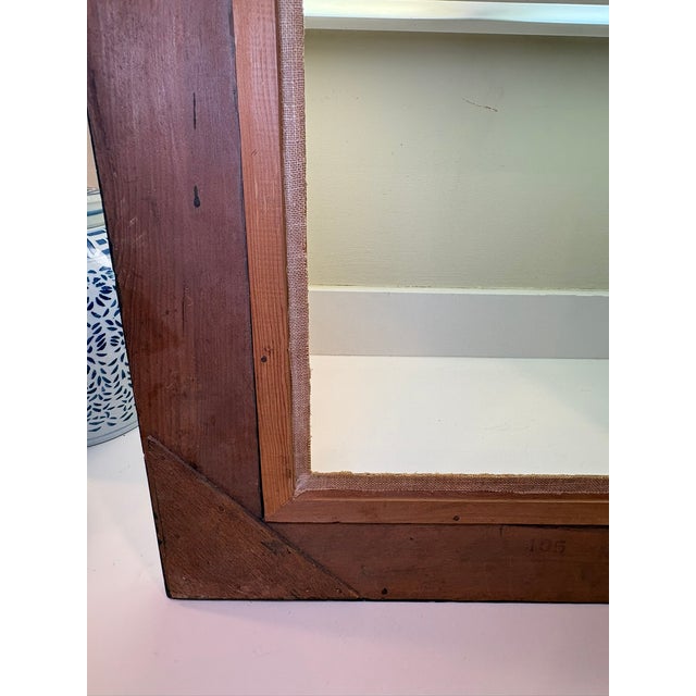 Vintage Carved Wood Picture Frame With Linen Liner For Sale - Image 16 of 18