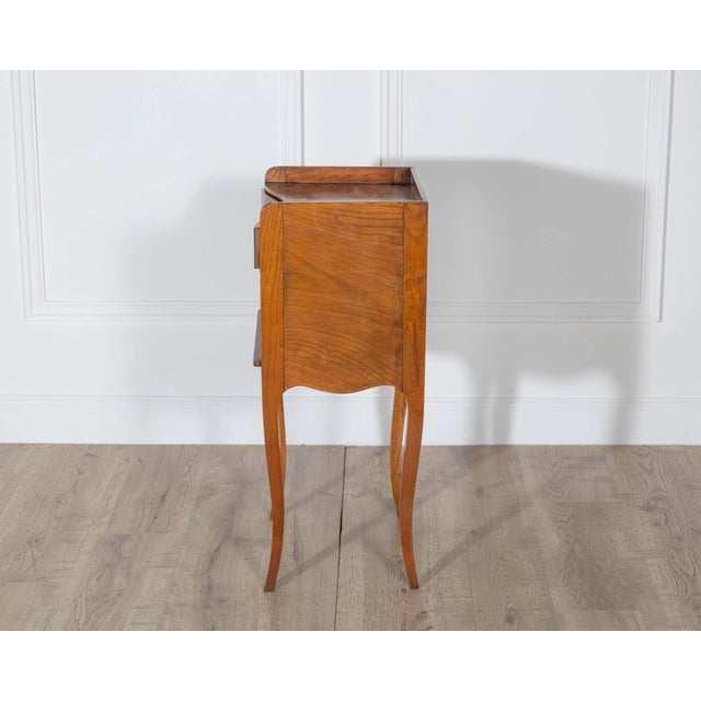 Mid-20th Century Pair of Louis XV Style Cherry Bedside Tables with Drawer and Niche For Sale In Atlanta - Image 6 of 14