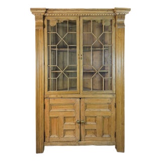 Antique English Pine Corner Cabinet or Armoire, Circa 1880 For Sale
