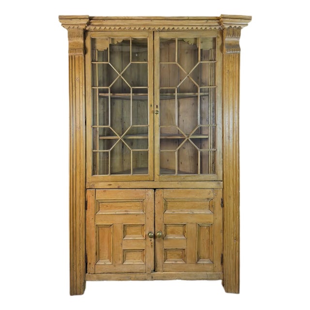 Antique English Pine Corner Cabinet or Armoire, Circa 1880 For Sale