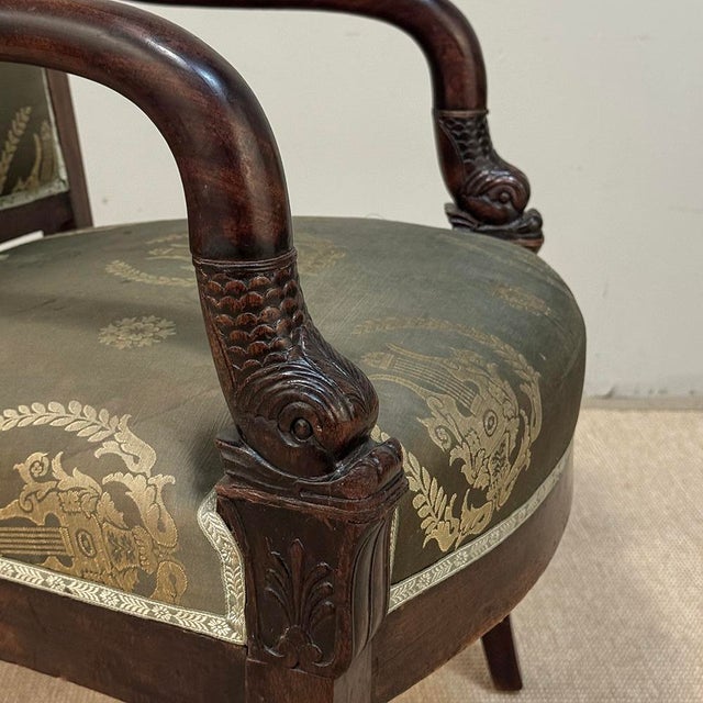 19th Century French Empire Period Mahogany Armchair For Sale - Image 11 of 18
