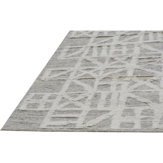 Moroccan Moroccan Aleph Hand Knotted Wool Rug, 10'2''x13'8'' For Sale - Image 3 of 6