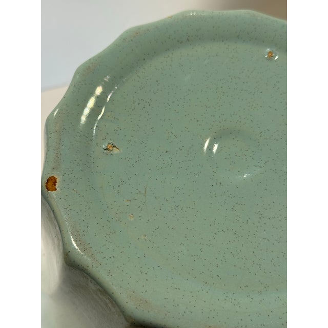 1950s Mid-Century Speckled Blue/Green Glazed #10 Ceramic Bauer Pot For Sale In Los Angeles - Image 6 of 6