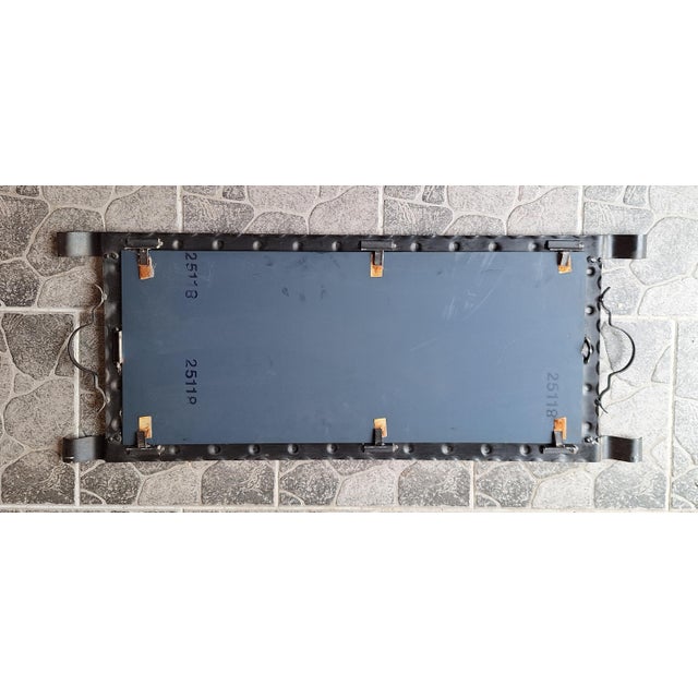 Brutalist Vintage Brutalist Wall Mirror with Black Metal Frame, 1970s For Sale - Image 3 of 5