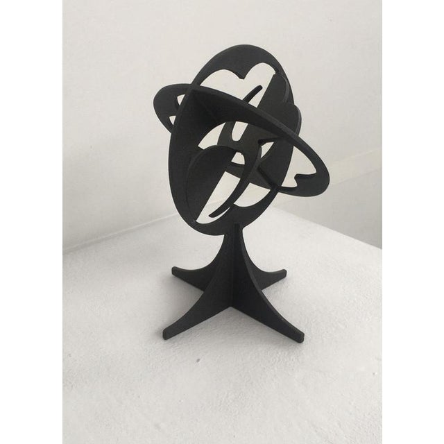 Roberto Vecchione, Black Abstract Il Mondo Sculpture, 1980, Lacquered Pewter For Sale - Image 11 of 18