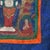 Antique Tibetan Hand Painted Silk and Canvas Thangka with Figures, Circa 1920 For Sale - Image 9 of 10