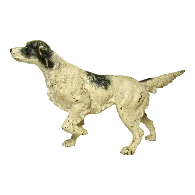 Vintage Hubley Cast Iron English Setter or Pointer Dog Doorstop For Sale