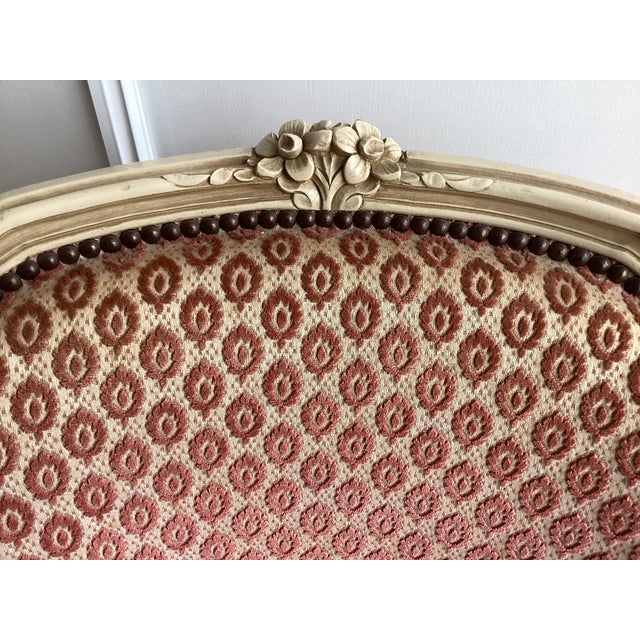 French Stunning French Painted Bergères W/Raspberry Velvet Upholstery For Sale - Image 3 of 12