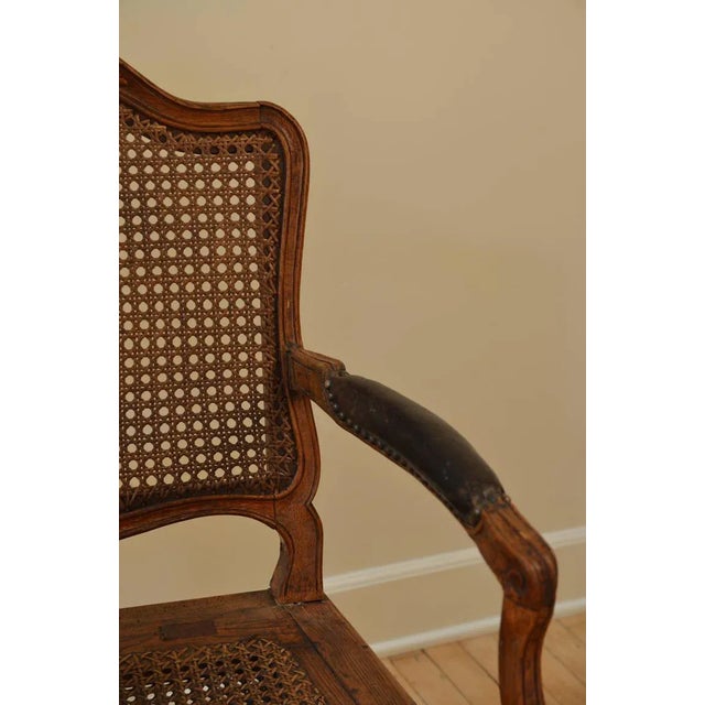 1760s Vintage Caned Louis XV Period Walnut Armchair For Sale In Los Angeles - Image 6 of 8