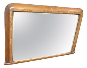 Victorian Inlaid Walnut Overmantel Mirror, 1880
