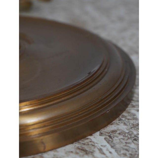 Traditional Brass Scrolled Arm Floor Lamp W. Shade For Sale - Image 3 of 11