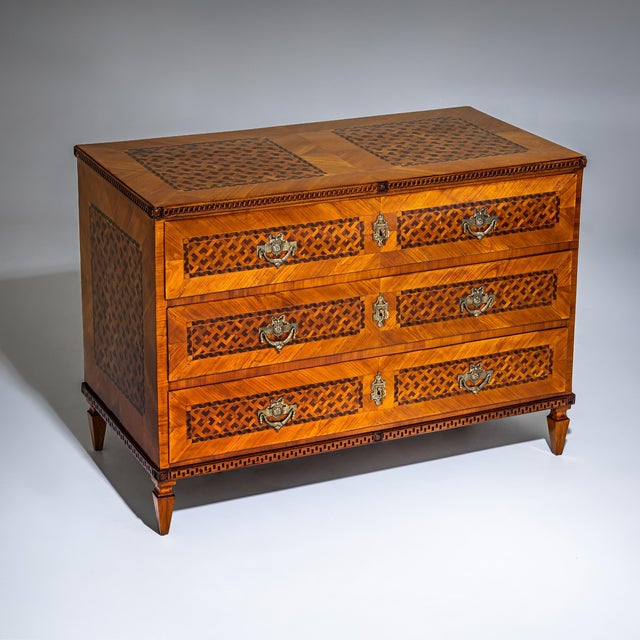 Louis Seize Marquetry Chest of Drawers, late 18th Century For Sale - Image 13 of 15