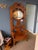 Wood Carved Hall Tree Antique Bench Seat Hang Coats Mirror Seat For Sale - Image 4 of 9