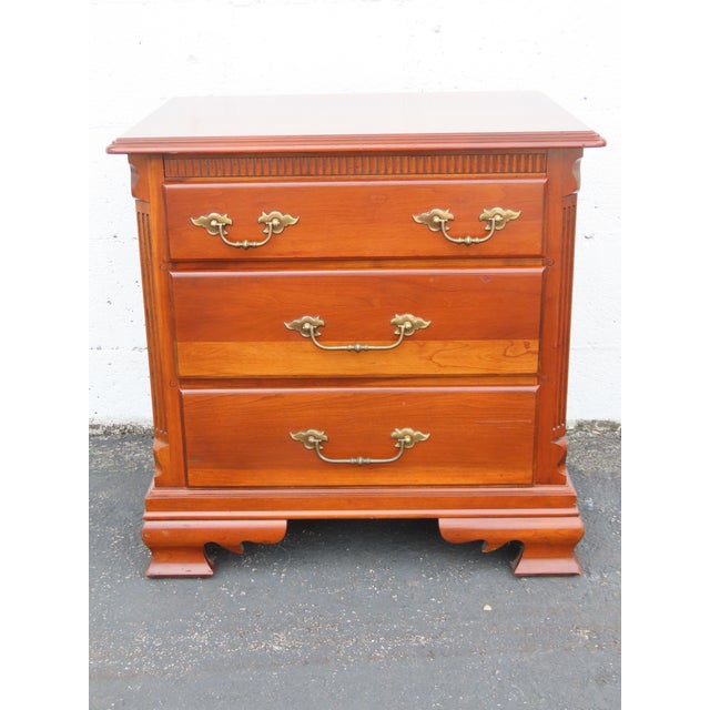 Wood Tell City Dowry Solid Cherry Nightstands End Side Bedside Table 6899 For Sale - Image 7 of 11