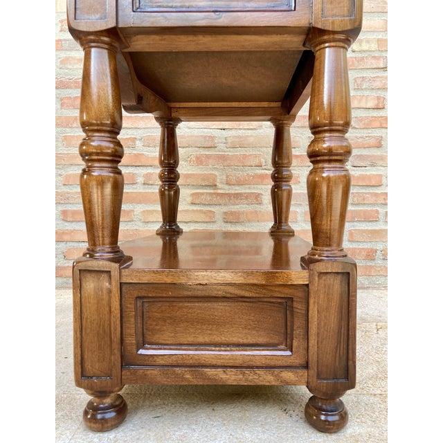 Mid 20th Century Spanish Wood Nightstands, Set of 2 For Sale - Image 12 of 18