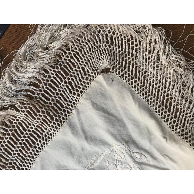 Antique Chinese Manila Embroidered Shawl, 1920s For Sale - Image 13 of 14