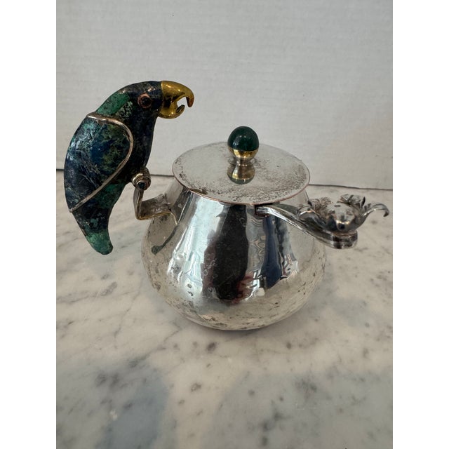 Los Castillo Silver Plate Creamer, Sugar Bowl and Matching Ladle For Sale - Image 9 of 10