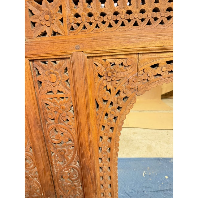 Late 19th Century Handcarved Architectural Panel W. Mirror, Large For Sale - Image 11 of 11