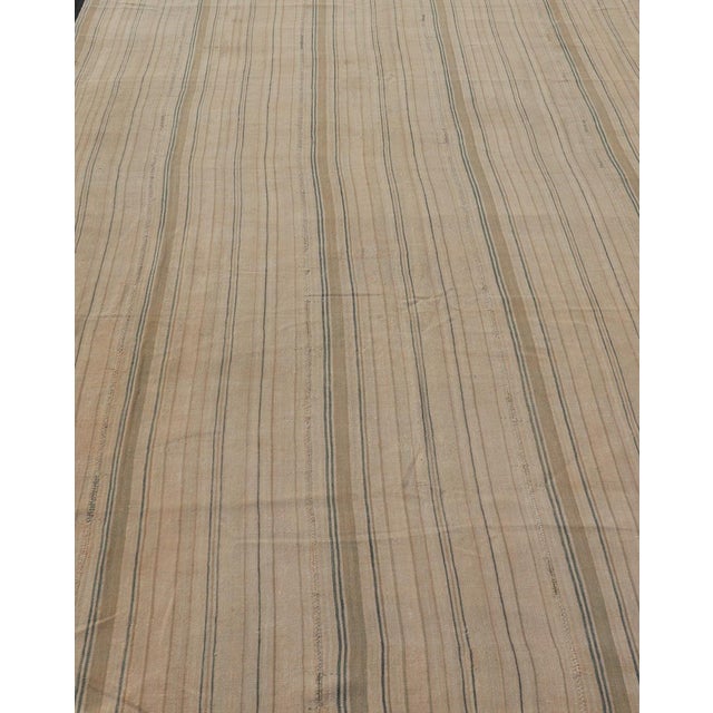 Mid 20th Century Turkish Vintage Kilim Rug With in Earthy Tones With Stripes 7'6" X12'8" For Sale - Image 5 of 10