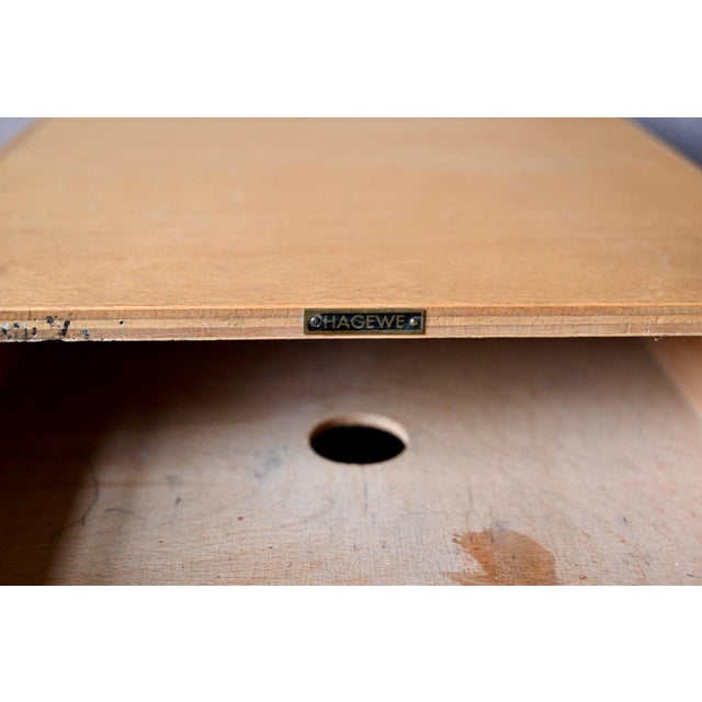 1950s Vintage Industrial Hagewe Two-Tone Wood Drawer Unit, 1950s For Sale - Image 5 of 6