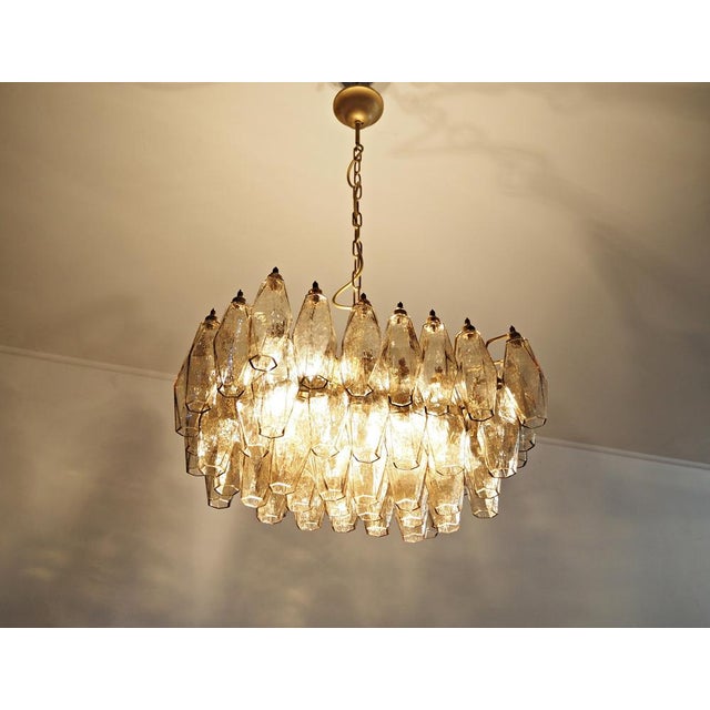 Murano Poliedri Chandelier in Smoked Glasses by Carlo Scarpa, 1990 For Sale - Image 6 of 16