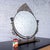 Late 19th to Early 20th Century Art Nouveau Tabletop Metal Vanity Oval Beveled Mirror W/Candle Holders For Sale - Image 11 of 18