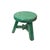 1990s Rustic Distressed Teal Green Round Top Tri-Legs Small Short Stool Table Stand For Sale - Image 5 of 6