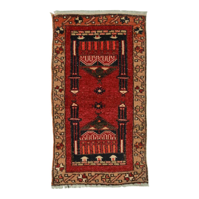 Vintage Decorative Mini Rug For Sale