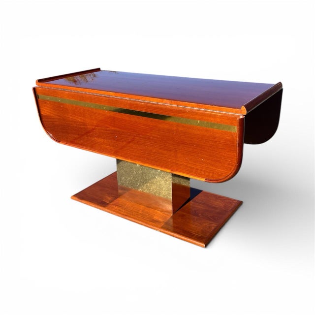 Brown Mid-Century Modern Pedestal Dining Table, West Germany For Sale - Image 8 of 12